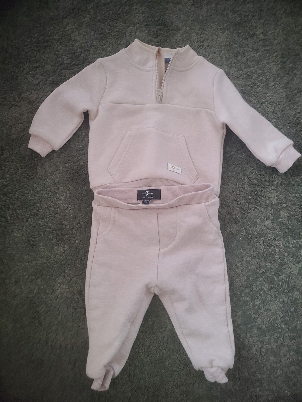 7 For All Mankind Two-Piece One-Piece Set with Zip Pullover, EUC